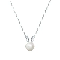 Freshwater Pearl and Silver Arctic Hare Pendant