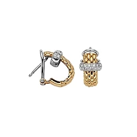 Vendome Yellow Gold and Diamond Hoop Earrings