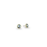 Jaipur Colour Yellow Gold and Blue Topaz Stud Earrings