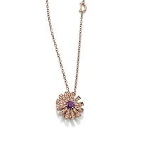 Margherita Rose Gold, Amethyst and Diamond Pavé Pendant