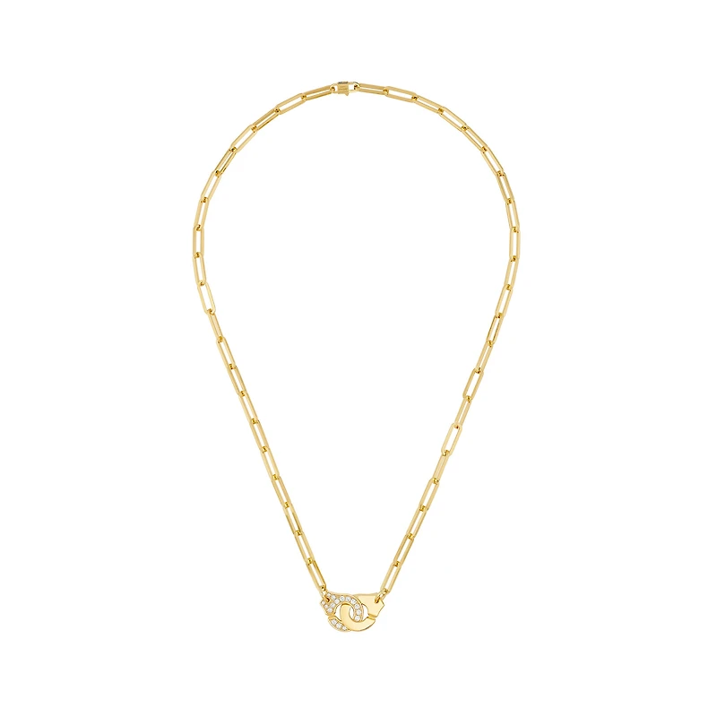 Menottes R12 Yellow Gold and Diamond Pavé Necklace