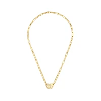 Menottes R12 Yellow Gold and Diamond Pavé Necklace