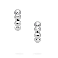 Silver Beaded Hoops