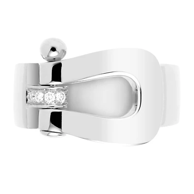 Force 10 Large White Gold and Diamond Ring
