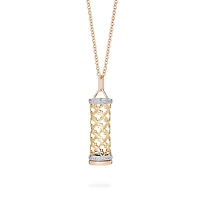 Diamond Message Pendant, Tri-Gold
