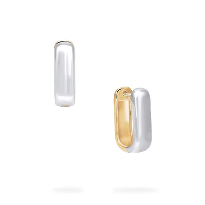 Yellow and White Gold U-Shape Huggies