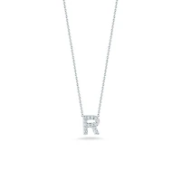 Tiny Treasures Love Letter R White Gold and Diamond Pendant