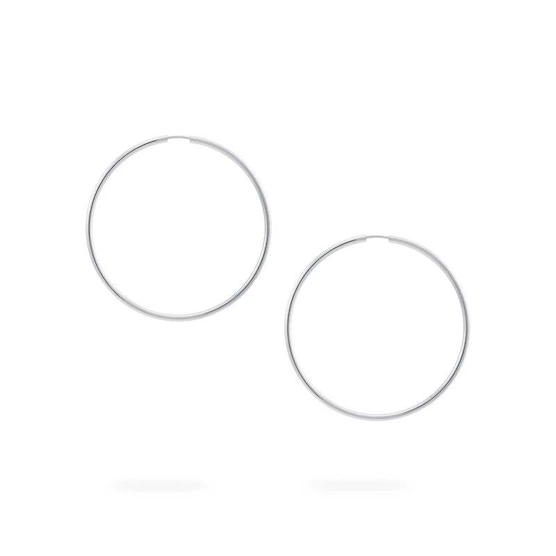 29 mm White Gold Hoop Earrings