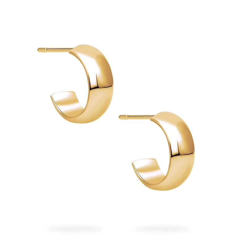 Yellow Gold Narrow Hoop Earrings