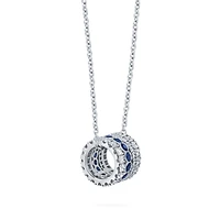 Sapphire and Diamond Barrel Pendant Necklace