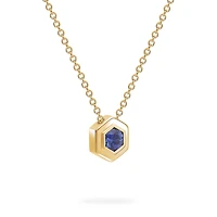 Yellow Gold Birthstone Pendant, Sapphire