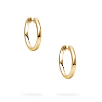 Yellow Gold Huggie Earrings, 18 mm