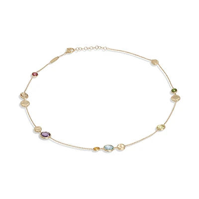Jaipur Colour Yellow Gold and Semi-Precious Gemstone Necklace