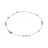 Jaipur Colour Yellow Gold and Semi-Precious Gemstone Necklace