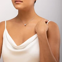 Diamond Barrel Pendant Necklace