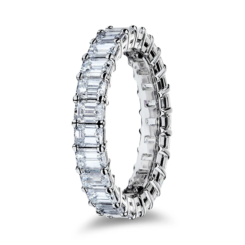 Platinum 3.25ct Emerald Cut Eternity Band