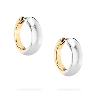 Yellow and White Gold Hoop Earrings, 18MM