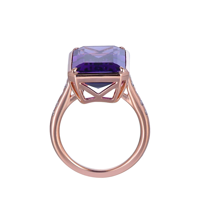 Amethyst Ring in Rose Gold