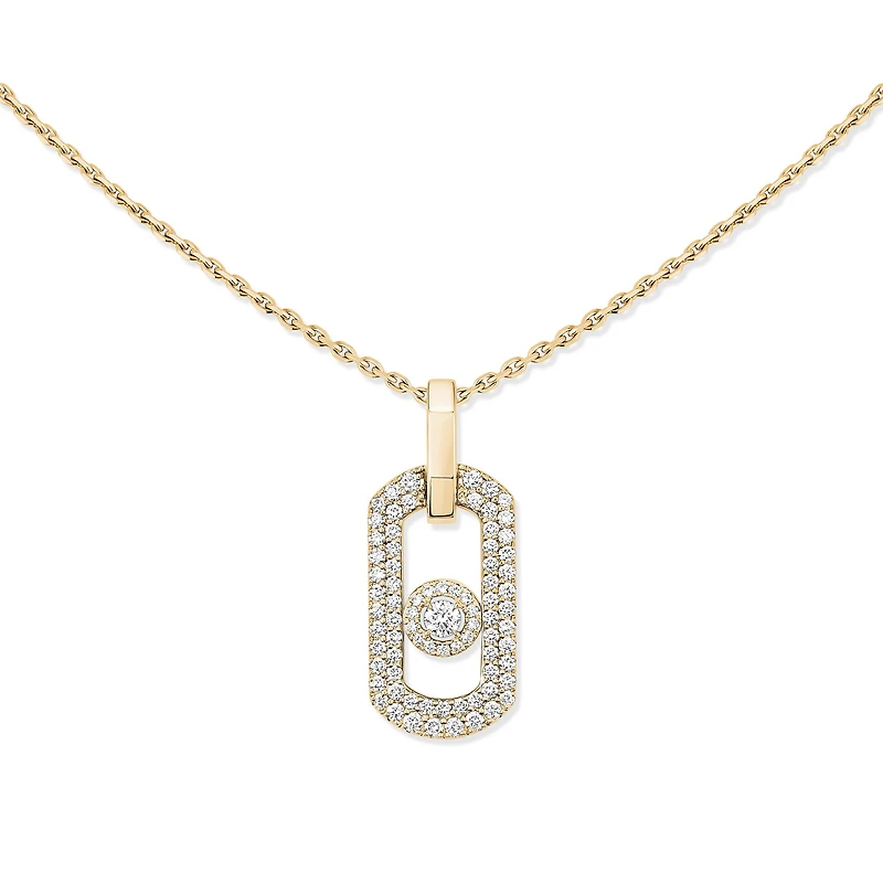 So Move Yellow Gold and Diamond Pavé Pendant