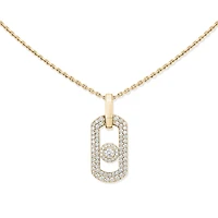 So Move Yellow Gold and Diamond Pavé Pendant