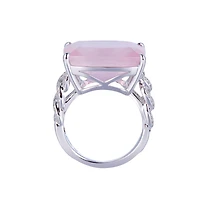 Rose Quartz Ring in White Gold