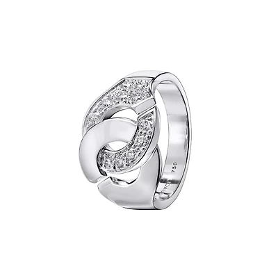 Menottes R12 White Gold and Diamond Pavé Ring
