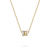 Small Diamond Pendant Necklace, Tri-Gold