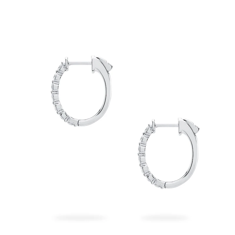 Large Oval Hoop Diamond Earrings
