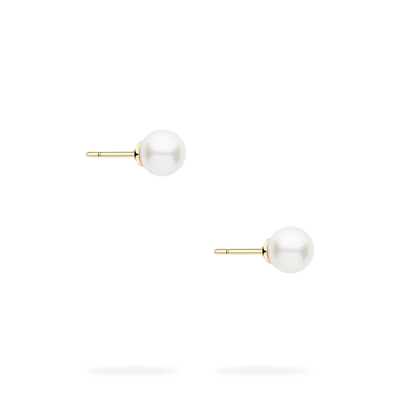 6.5–7 mm Akoya Pearl Earrings in Yellow Gold