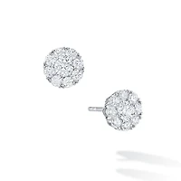Diamond Cluster Stud Earrings, Large