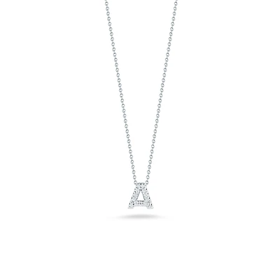 Tiny Treasures Love Letter A White Gold and Diamond Pendant
