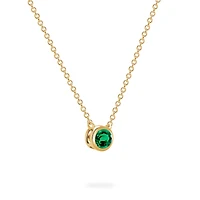 Yellow Gold Emerald Pendant Necklace