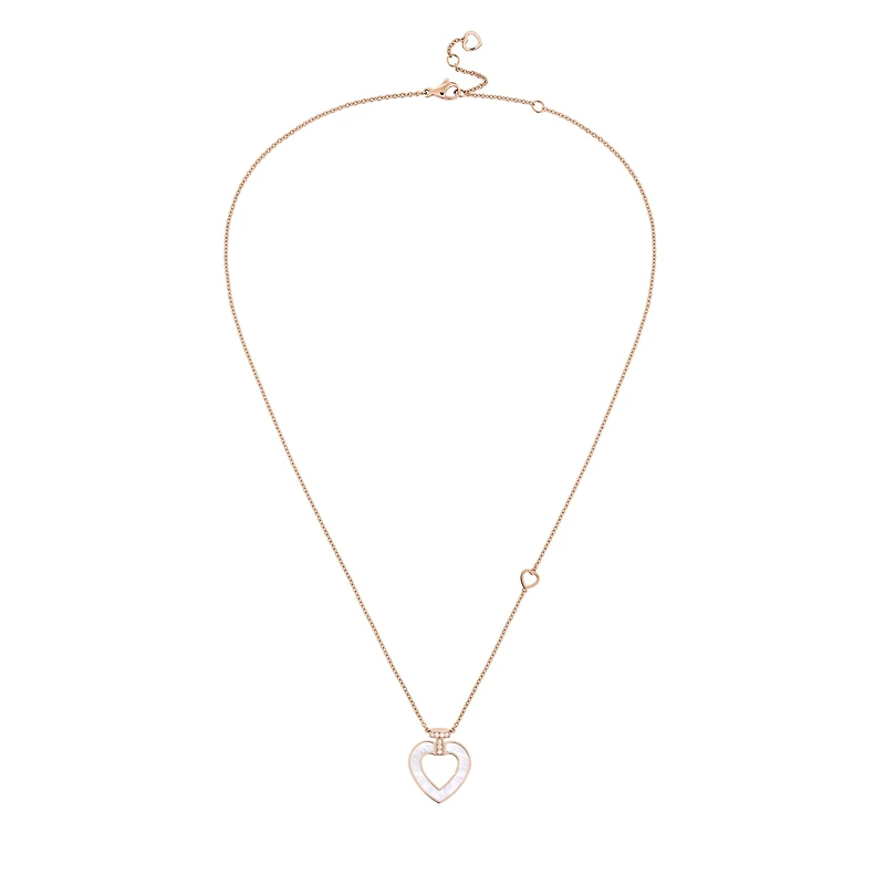 Pretty Woman Medium Rose Gold, Malachite, Mother-of-Pearl and Diamond Heart Pendant