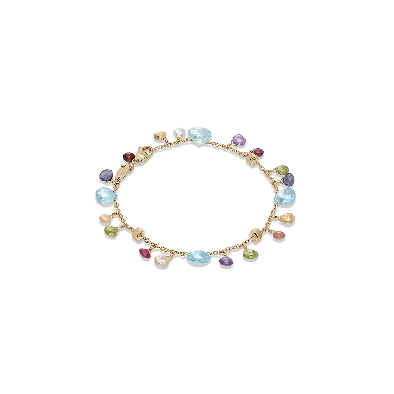Paradise Yellow Gold and Semi-Precious Gemstone and Pearl Bracelet