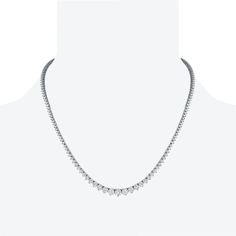 White Gold Riviera Necklace with Graduated Diamonds