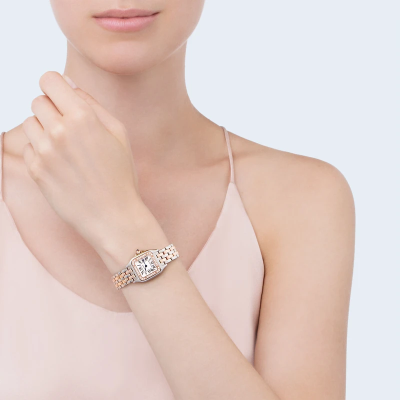 Panthère de Cartier Small Quartz 22 x 30 mm Rose Gold, Stainless Steel and Diamond