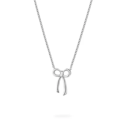 Sterling Silver Bow Pendant Necklace for Kids