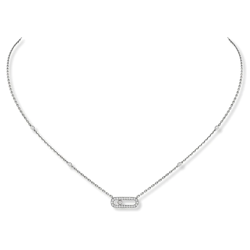 Move Uno White Gold and Diamond Pavé Pendant