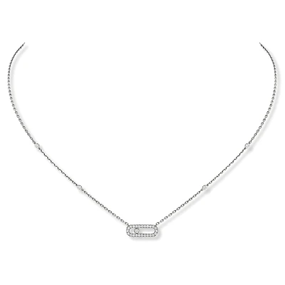 Move Uno White Gold and Diamond Pavé Pendant