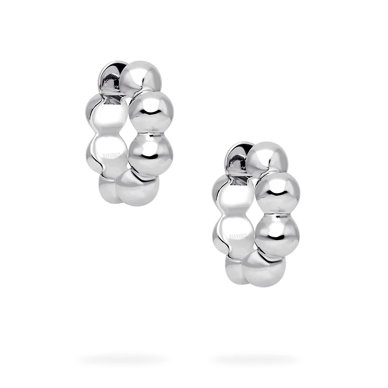 Silver Beaded Hoops