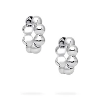 Silver Beaded Hoops