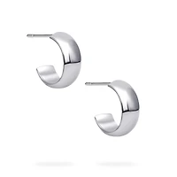 Sterling Silver 13 × 5 mm Hoop Earrings