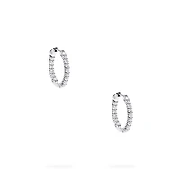 Diamond and White Gold Hoop Earrings