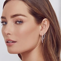 Eternal White Gold and Diamond Hoop Earrings