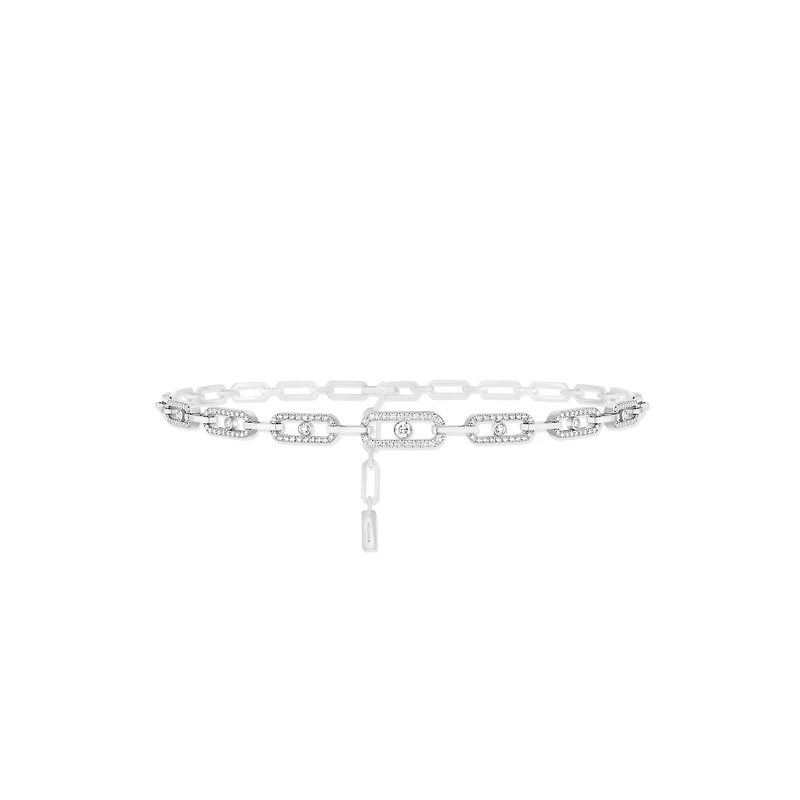 Move Uno Link White Gold and Diamond Pavé Choker