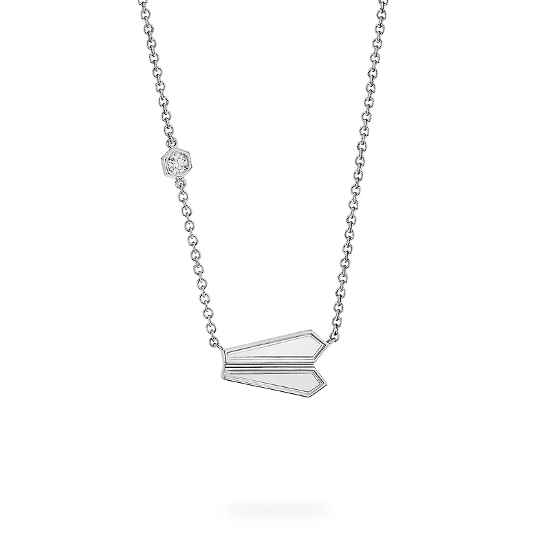 Sterling Silver and Diamond Pendant Necklace