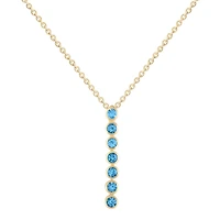 Oval Topaz Vertical Bar Pendant in Yellow Gold