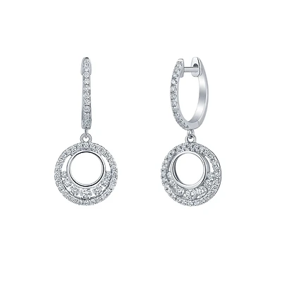 Diamond Round Earrings in White Gold