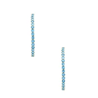 Topaz Prong Set Hoop Earrings