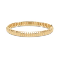 Yellow Gold Textured Bangle,Large